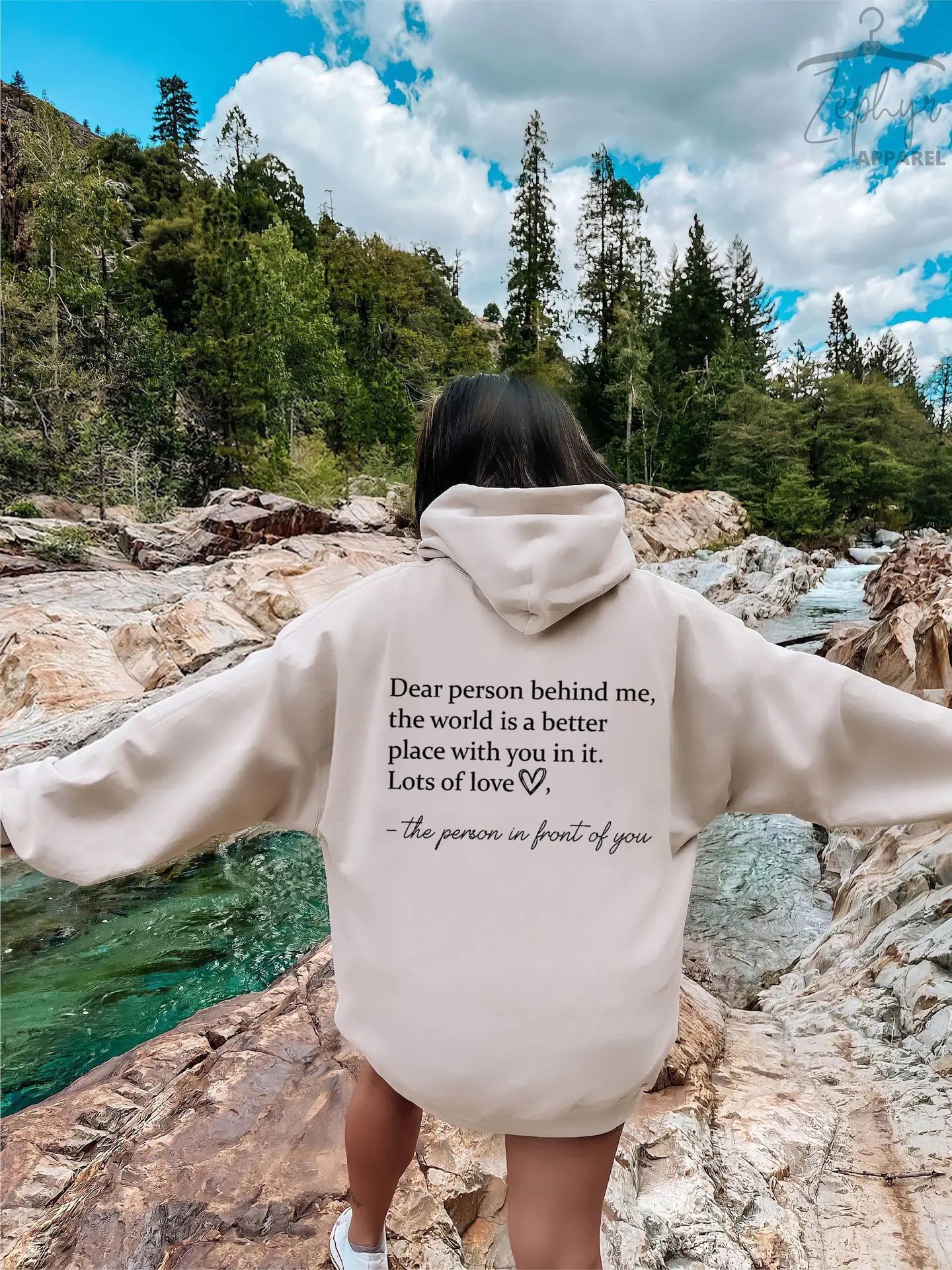 "Dear Person Behind Me Plain Letter Hoodie Sweater"