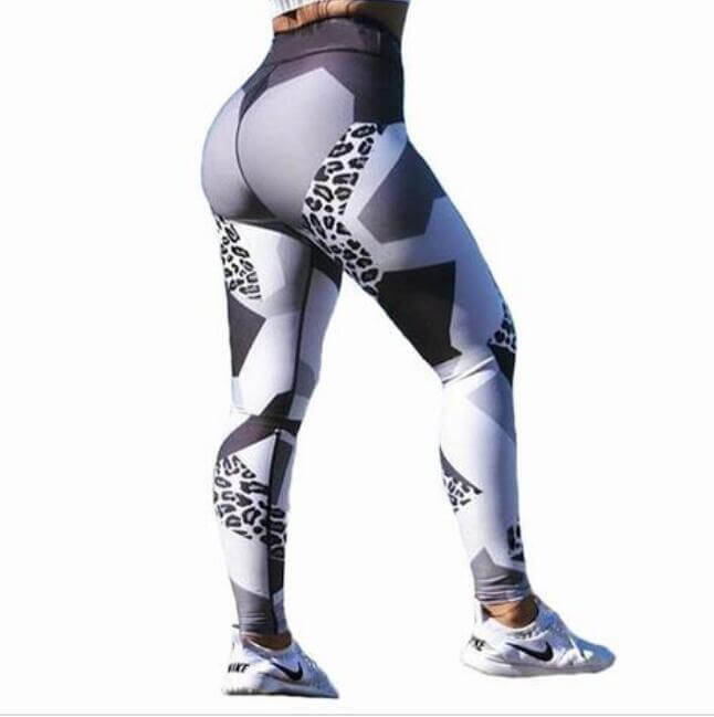 Woman Angel Pants featuring a striking geometric design and high-rise fit for comfort and style.
