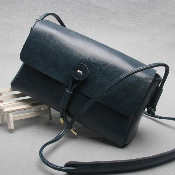 Vintage Leather Crossbody Bag for Women