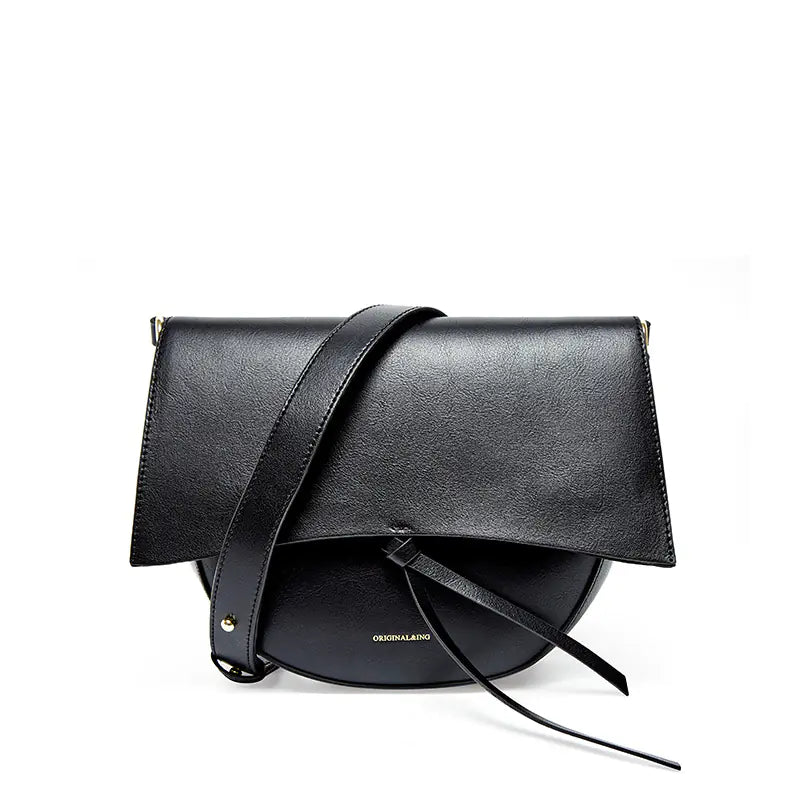 Sac à épaule en cuir polyvalent avec design rétro de selle