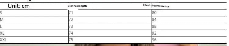 Size chart for Sexy Mesh Bodycon 3-Piece Set with clothes length and chest circumference measurements.