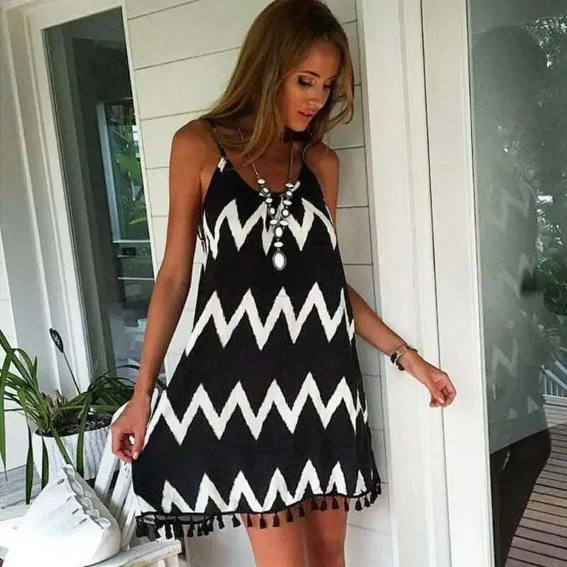 Sexy Backless V-neck Beach Dress Mbshop