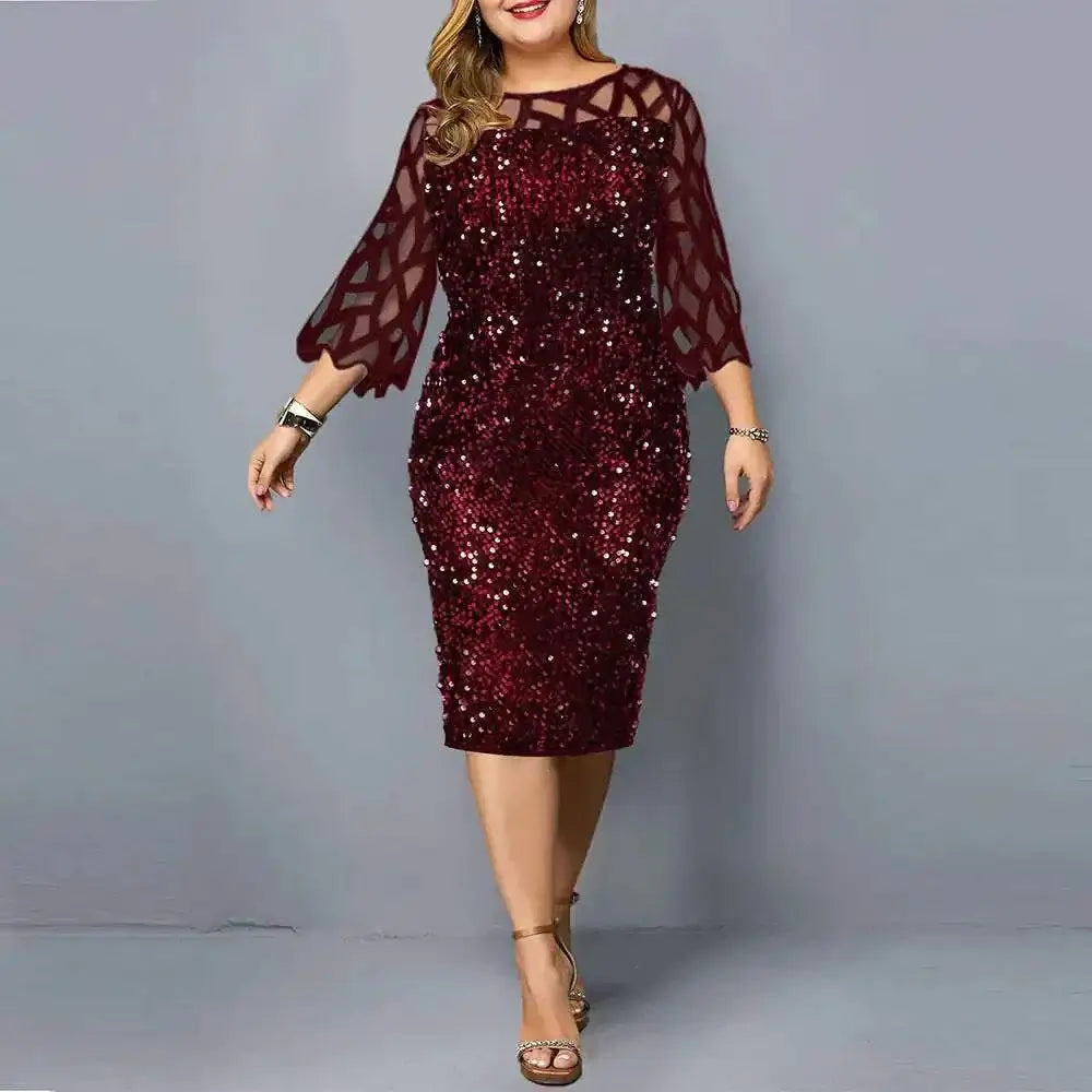 Party Dresses Sequin Plus Size Women's Sexy Night Club Dress Mbshop