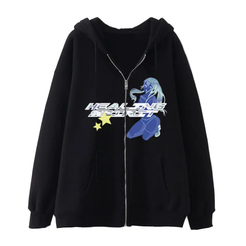 Cardigan Sweat Papillons Sombres - Veste Zippée Casual Confort Grande Taille