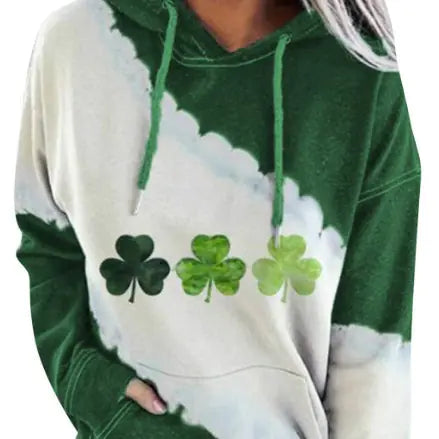 Lucky Grass Print Women’s Casual Hoodie Sweatshirt