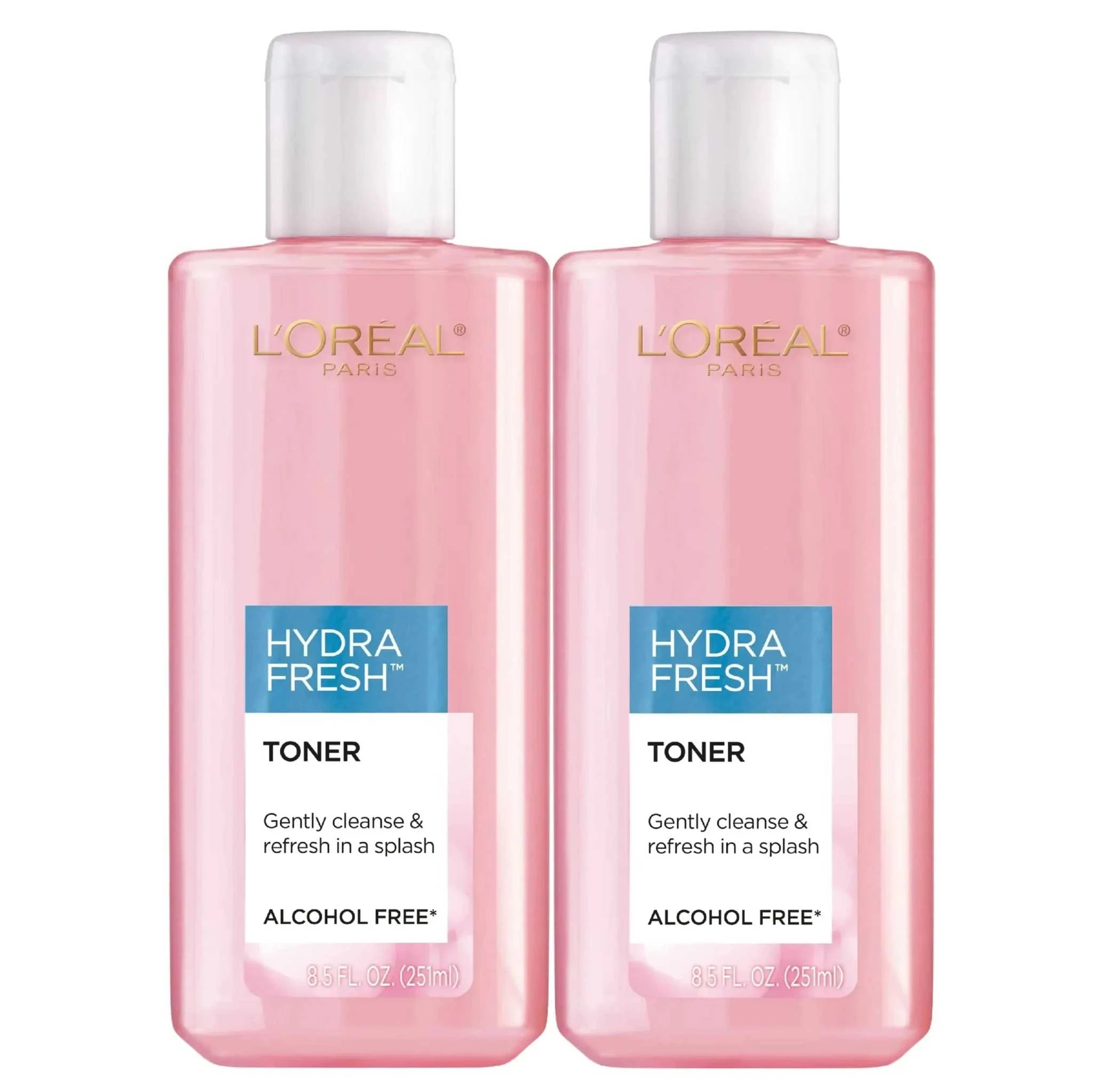 LOreal Paris Skincare HydraFresh Toner Face Toner Alcohol Free Toner with Pro-Vitamin B5 for a Smoother Brighter Complexion 2 Count Mbshop