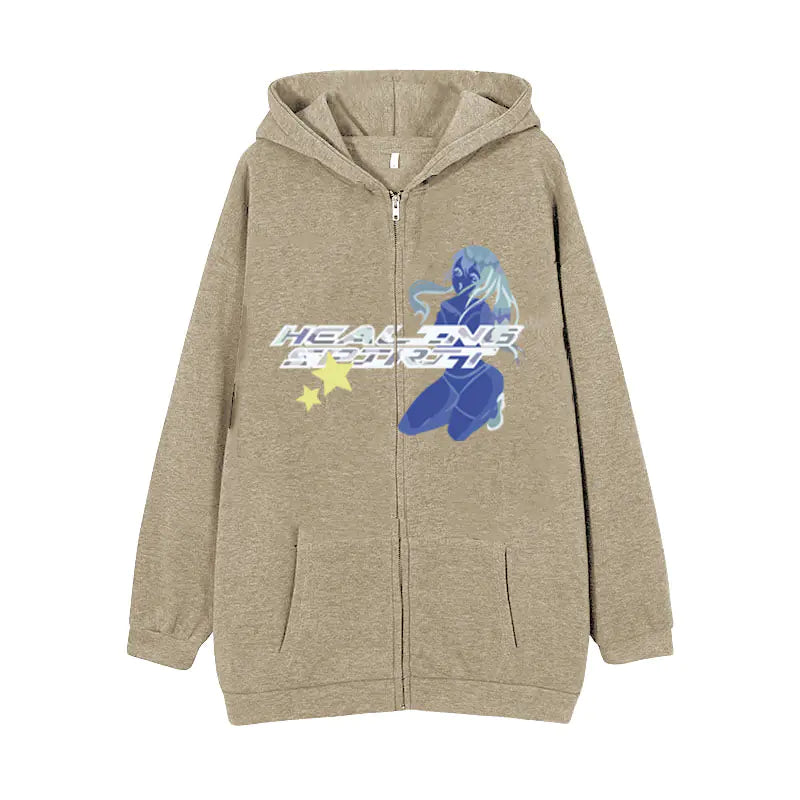Cardigan Sweat Papillons Sombres - Veste Zippée Casual Confort Grande Taille