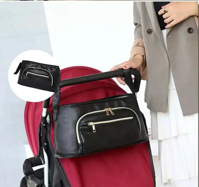 Sac Poussette Cuir PU Élégant - Organisateur Maman Bébé Pratique