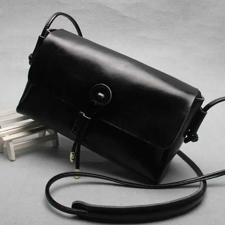 Vintage Leather Crossbody Bag for Women