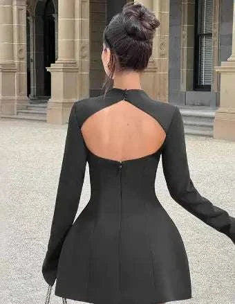 Sexy Backless Round Neck Dress Mbshop