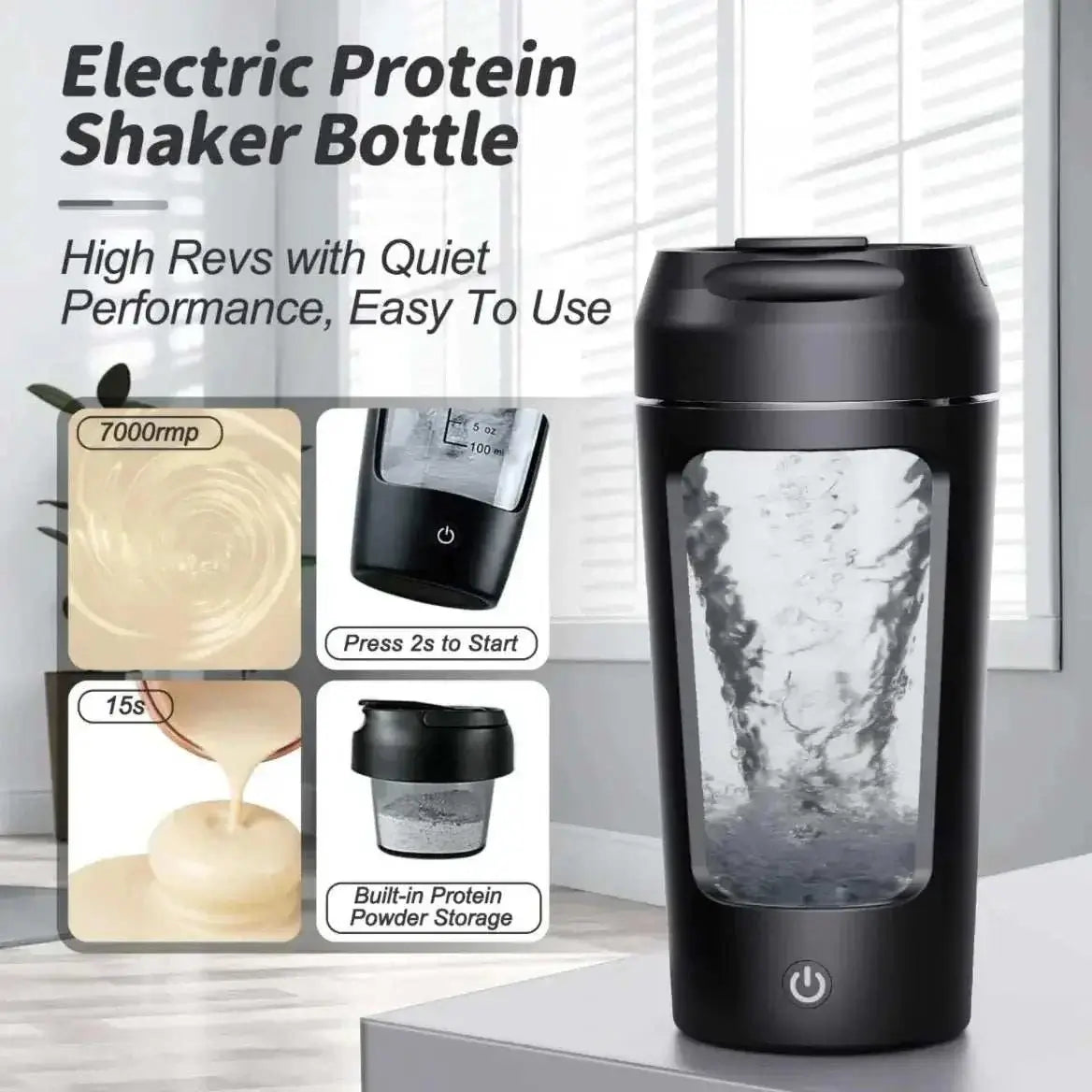 Bouteille Shaker à Protéine de Lactosérum Électrique Portable Mbshop
