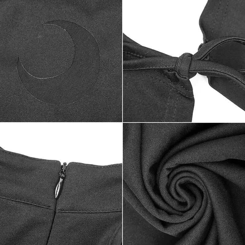 Autumn trendy sexy bodycon dress details with hollow moon design.