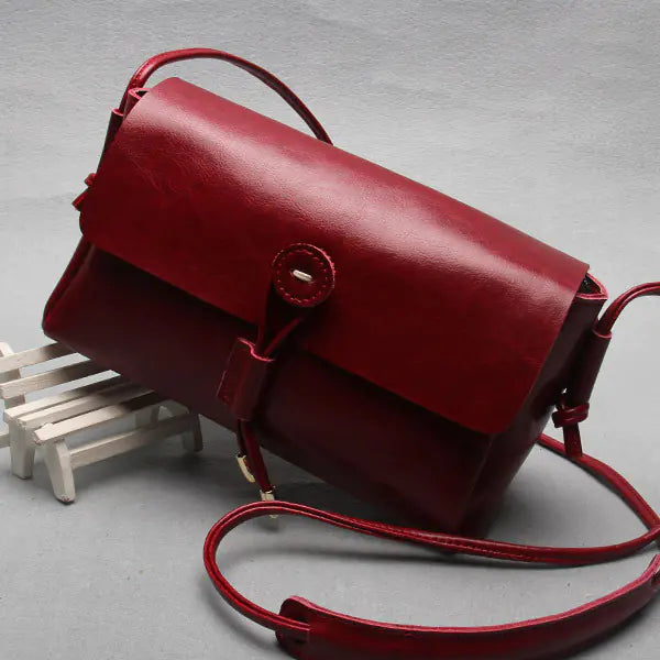 Vintage Leather Crossbody Bag for Women