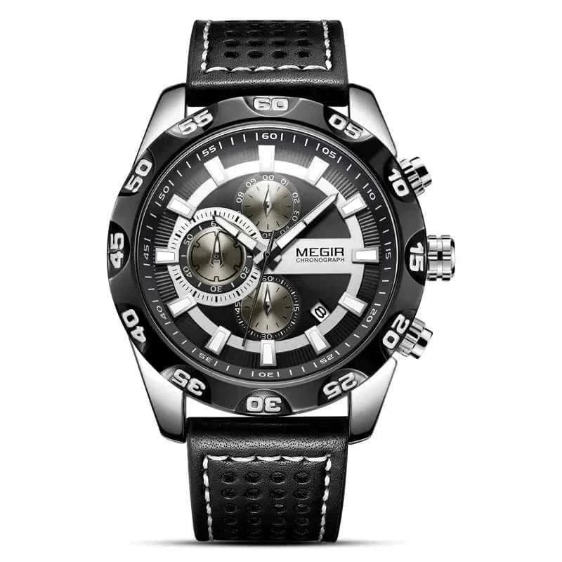 Montre Sport Meigeer Homme Quartz - Chronographe Étanche 30M Cuir