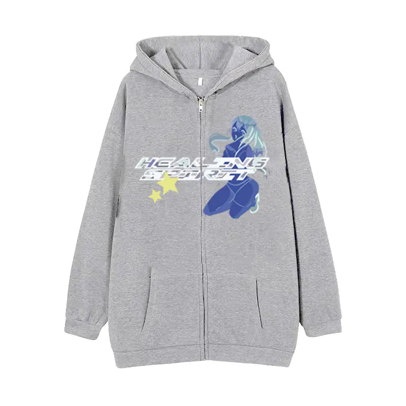 Cardigan Sweat Papillons Sombres - Veste Zippée Casual Confort Grande Taille