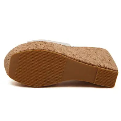 Transparent Wedge High Heel Slide Sandals for Women
