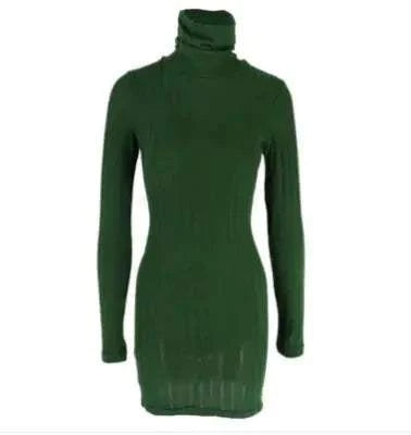 Sexy Black Turtleneck Mini Dress Mbshop