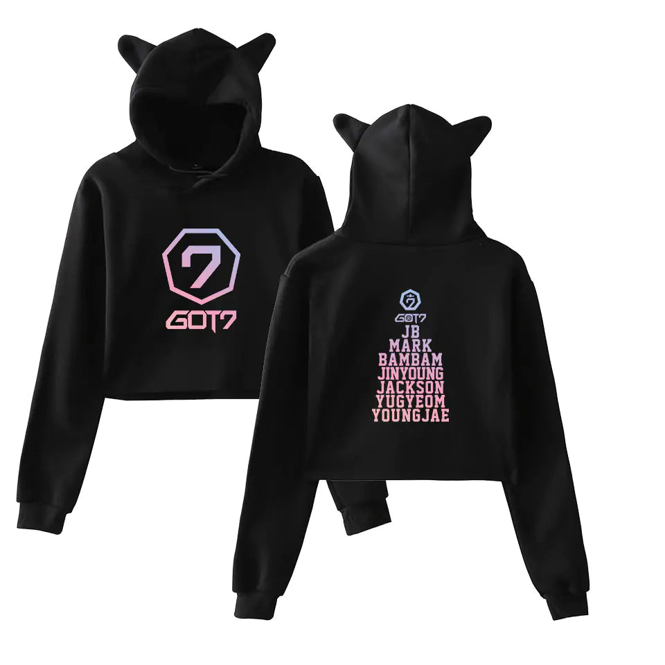 GOT7 Hoodie with Cat Print - Unisex Kpop Style