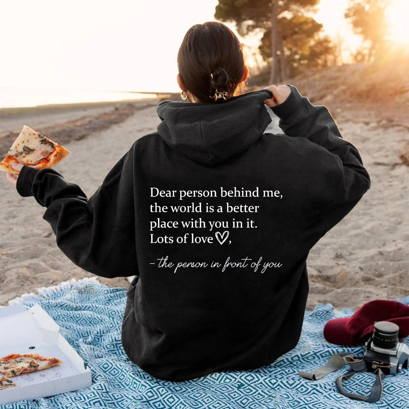 "Dear Person Behind Me Plain Letter Hoodie Sweater"