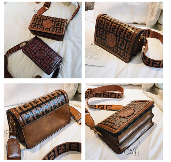Collage of vintage shoulder crossbody bags in various colors and styles, showcasing elegance and functionality.