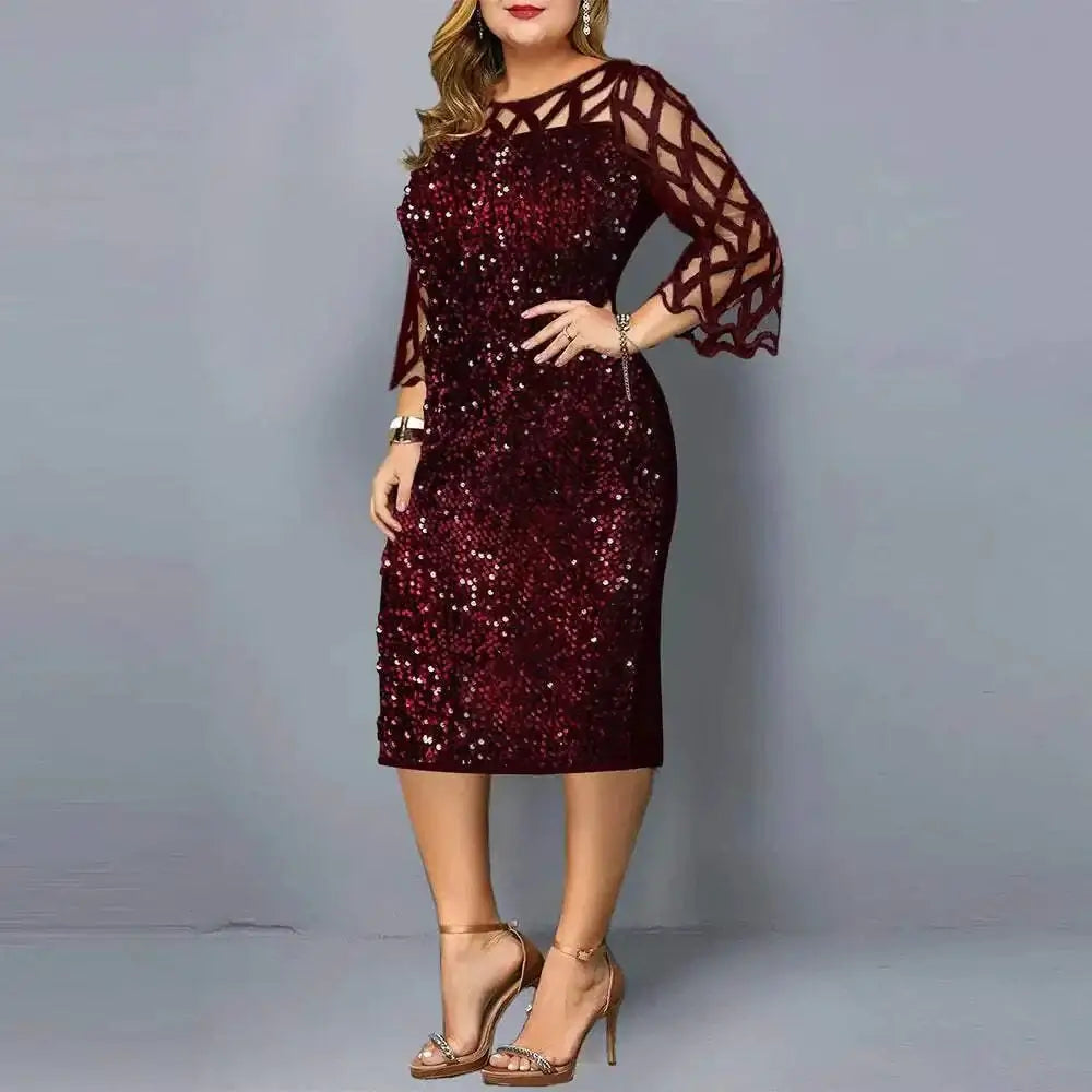 Party Dresses Sequin Plus Size Women's Sexy Night Club Dress Mbshop