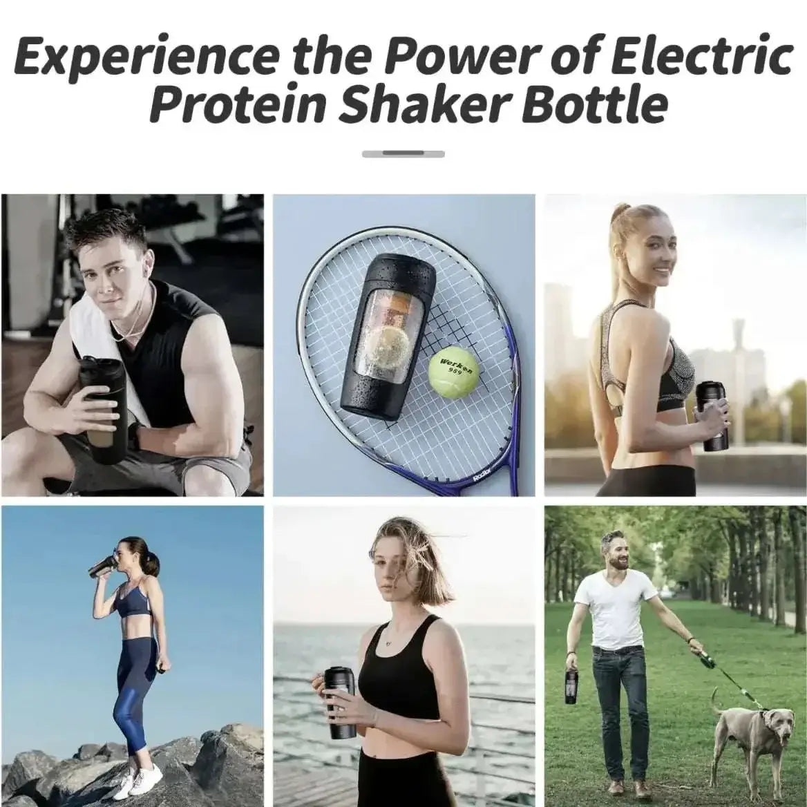 Bouteille Shaker à Protéine de Lactosérum Électrique Portable Mbshop