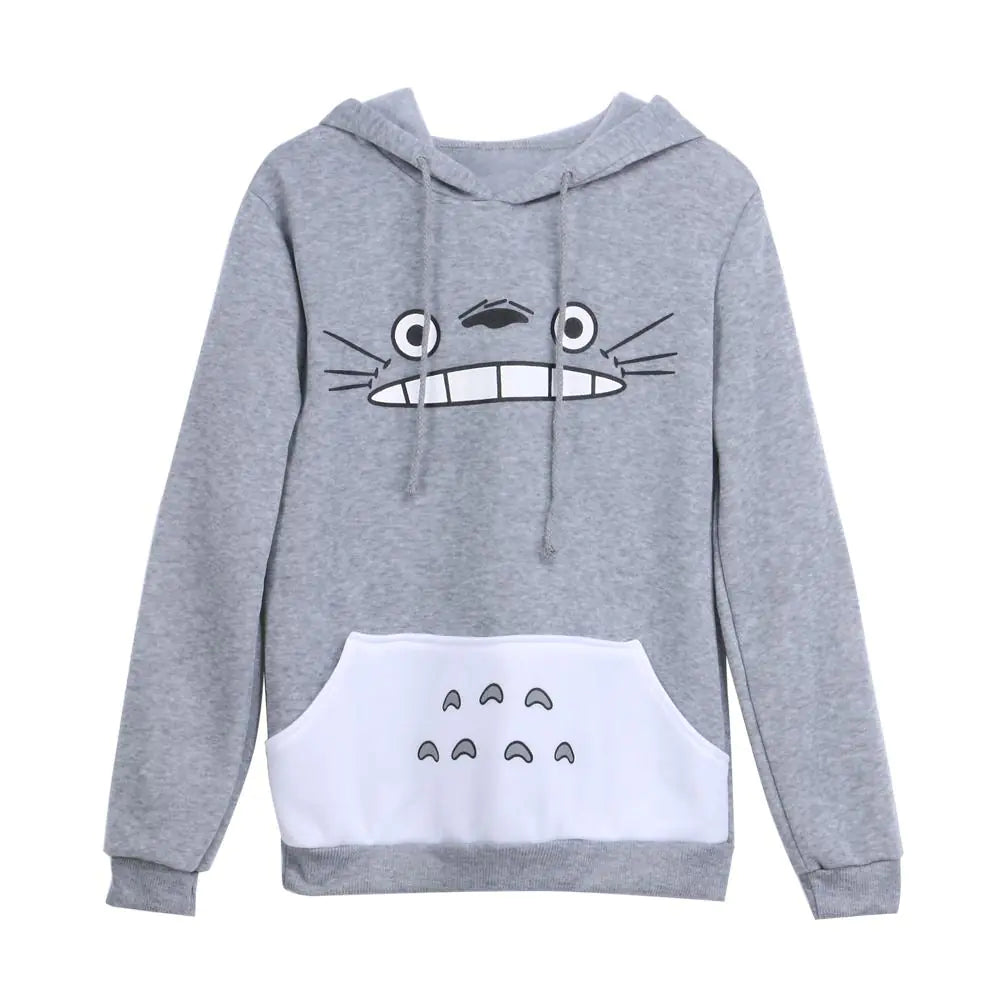 Totoro Long Sleeve Hooded Sweatshirt for Women