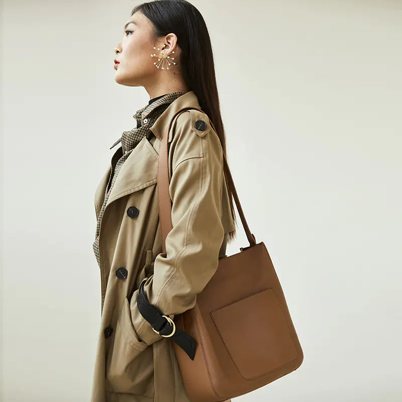 Sac Seau Vintage en Cuir - Collection Femme Rétro Chic