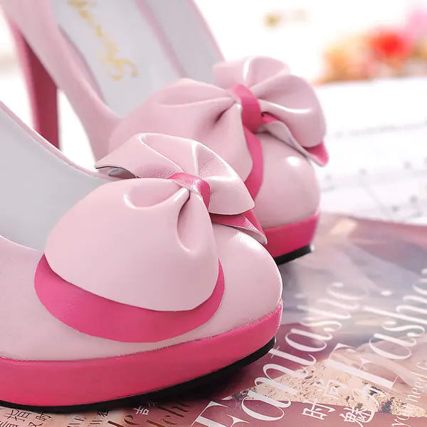 Stylish High Heel Round Toe Women's Shoes
