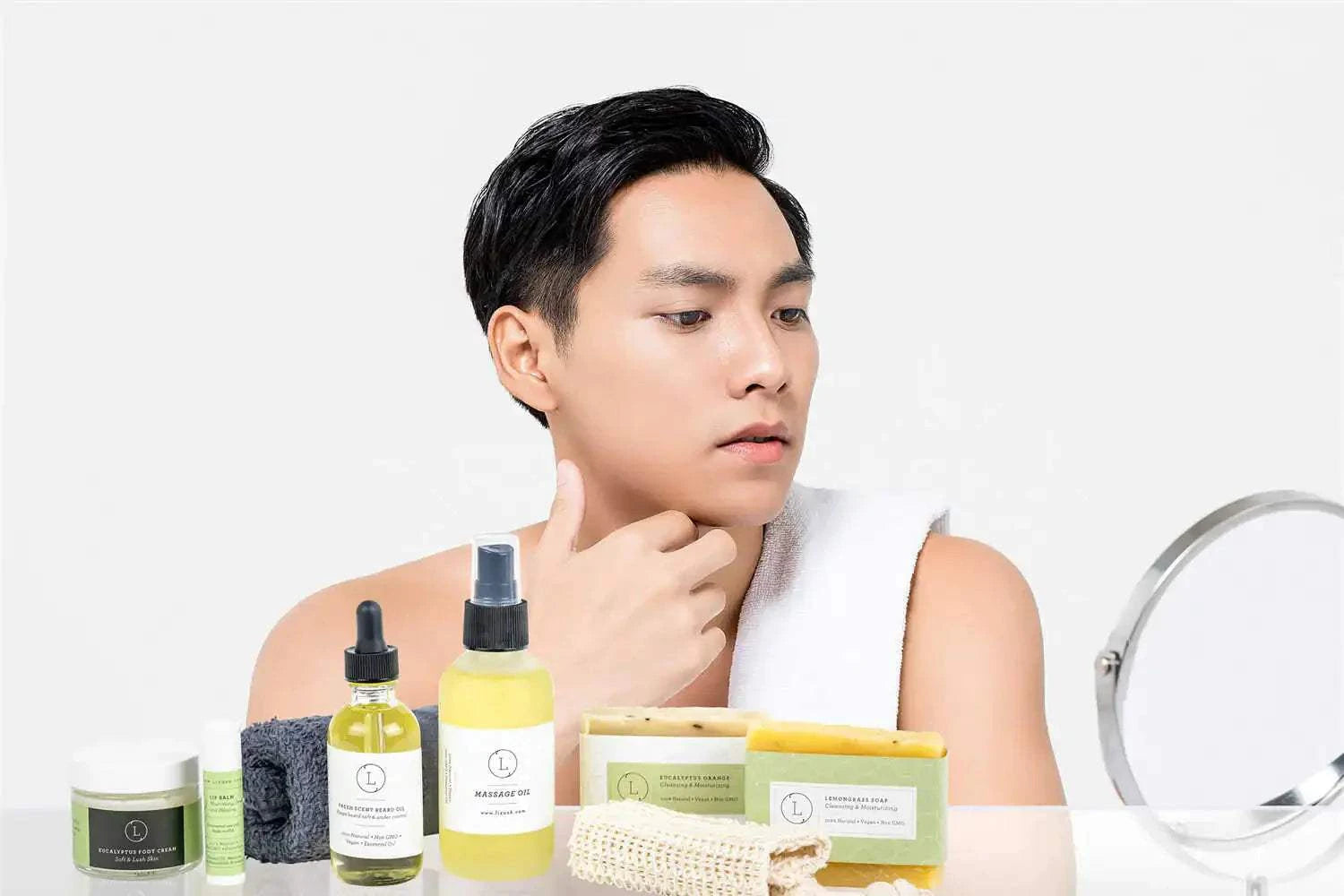 Fresh earthy Natural skincare set, Eucalyptus bath and body, Men Grooming kit/Body oil Mbshop