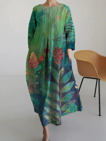 3D Printed Short Sleeve Dress for Women