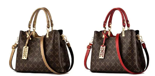 TIGERWEAR women's fashion shoulder bag in brown and maroon, stylish and functional purse for modern women.