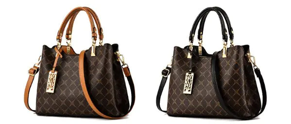 TIGERWEAR women's fashion print shoulder bag in brown and black, stylish and functional for everyday use.