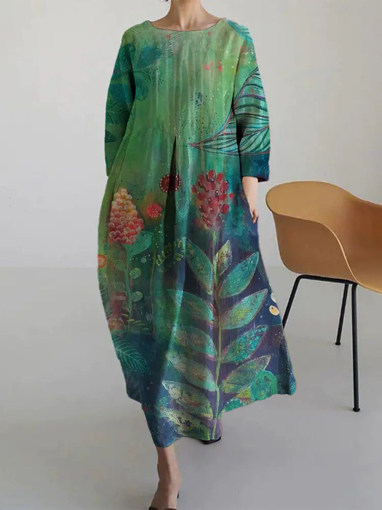 3D Printed Short Sleeve Dress for Women