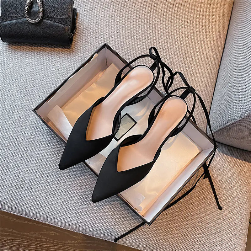 Women's Sharp-Toe Shallow Mouth Thin Heel Shoes