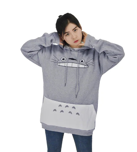 Totoro Long Sleeve Hooded Sweatshirt for Women