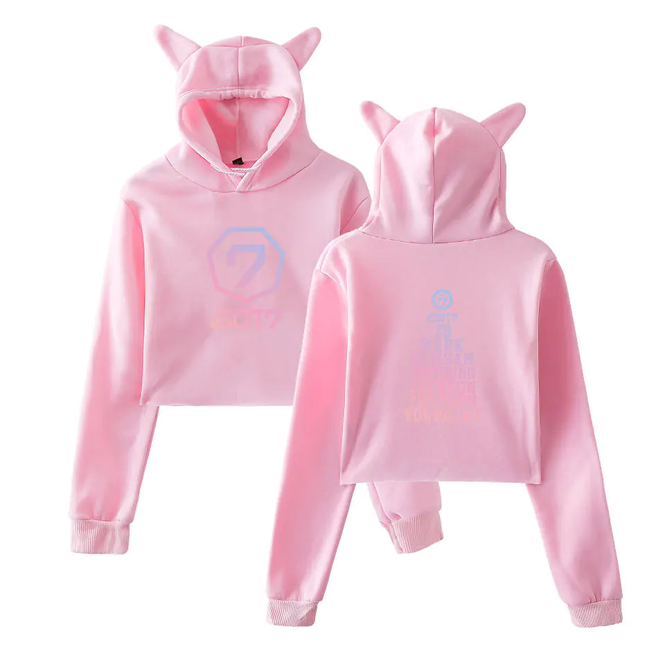 GOT7 Hoodie with Cat Print - Unisex Kpop Style