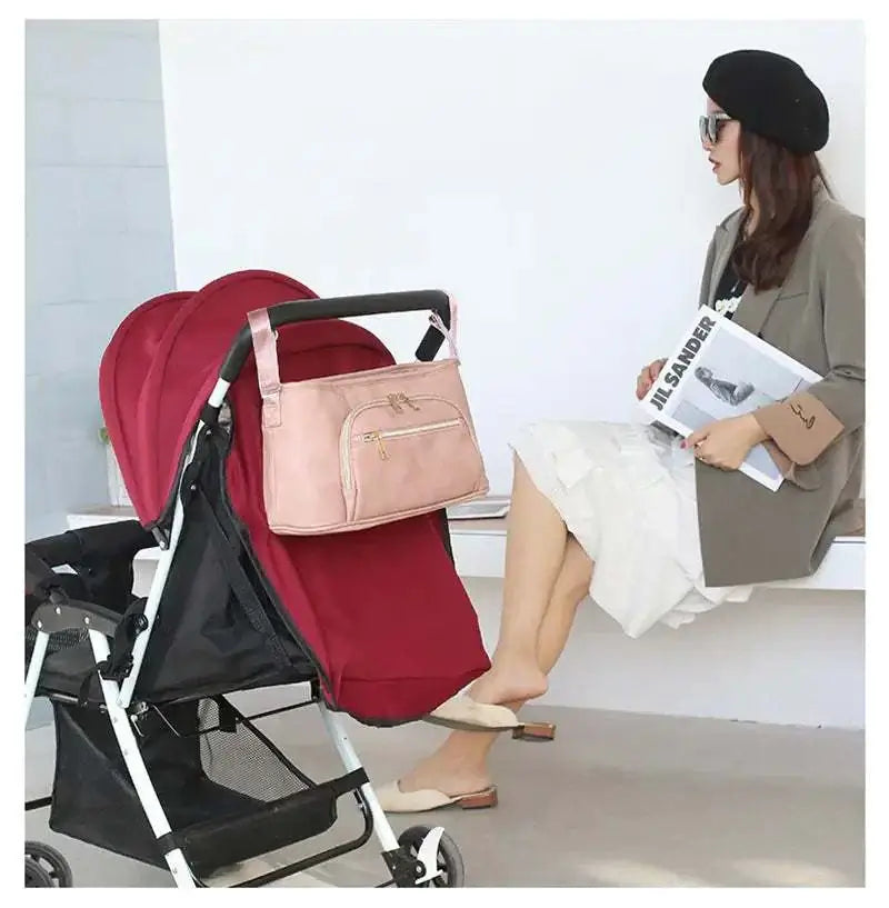 Sac Poussette Cuir PU Élégant - Organisateur Maman Bébé Pratique