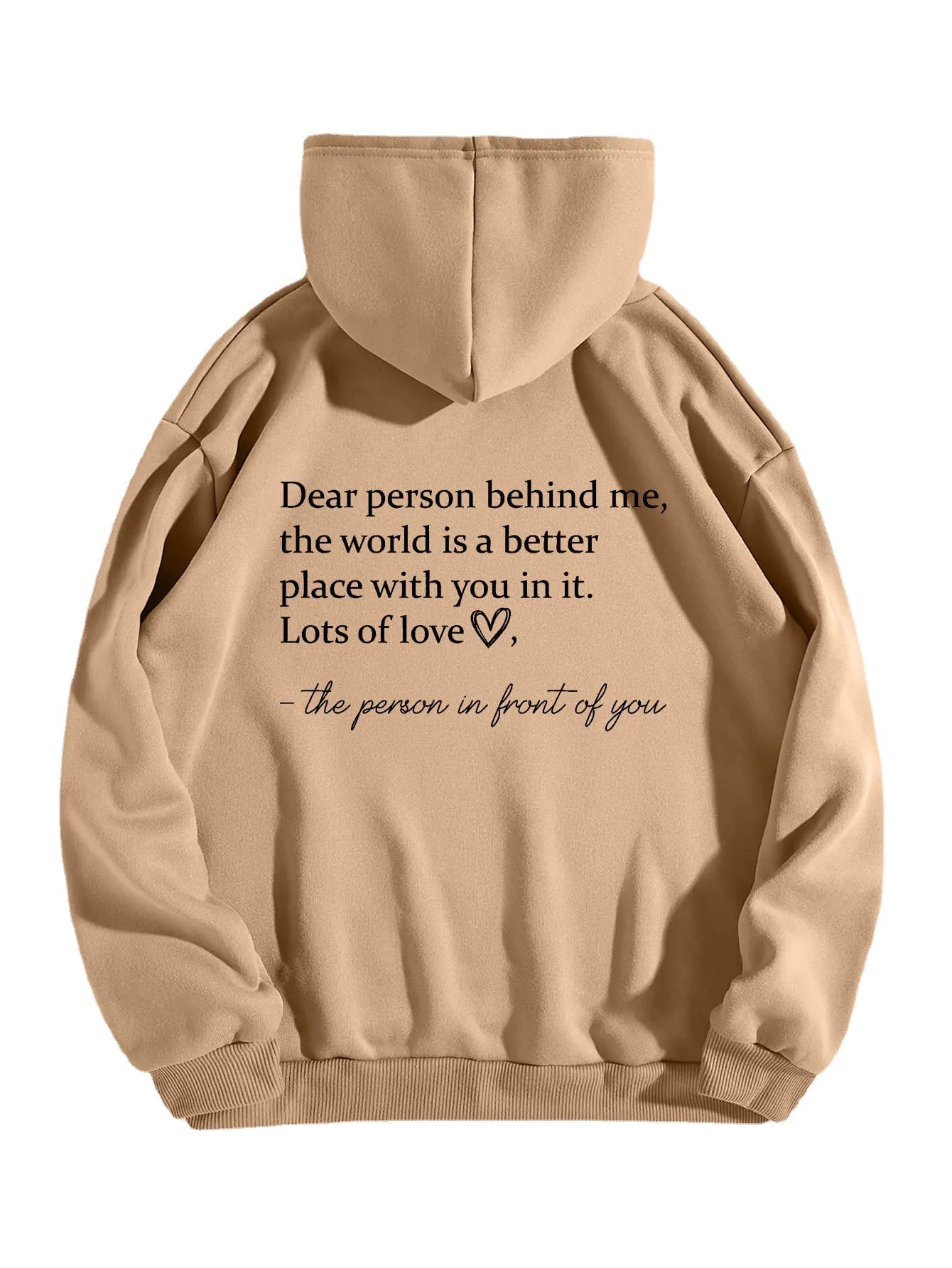 "Dear Person Behind Me Plain Letter Hoodie Sweater"
