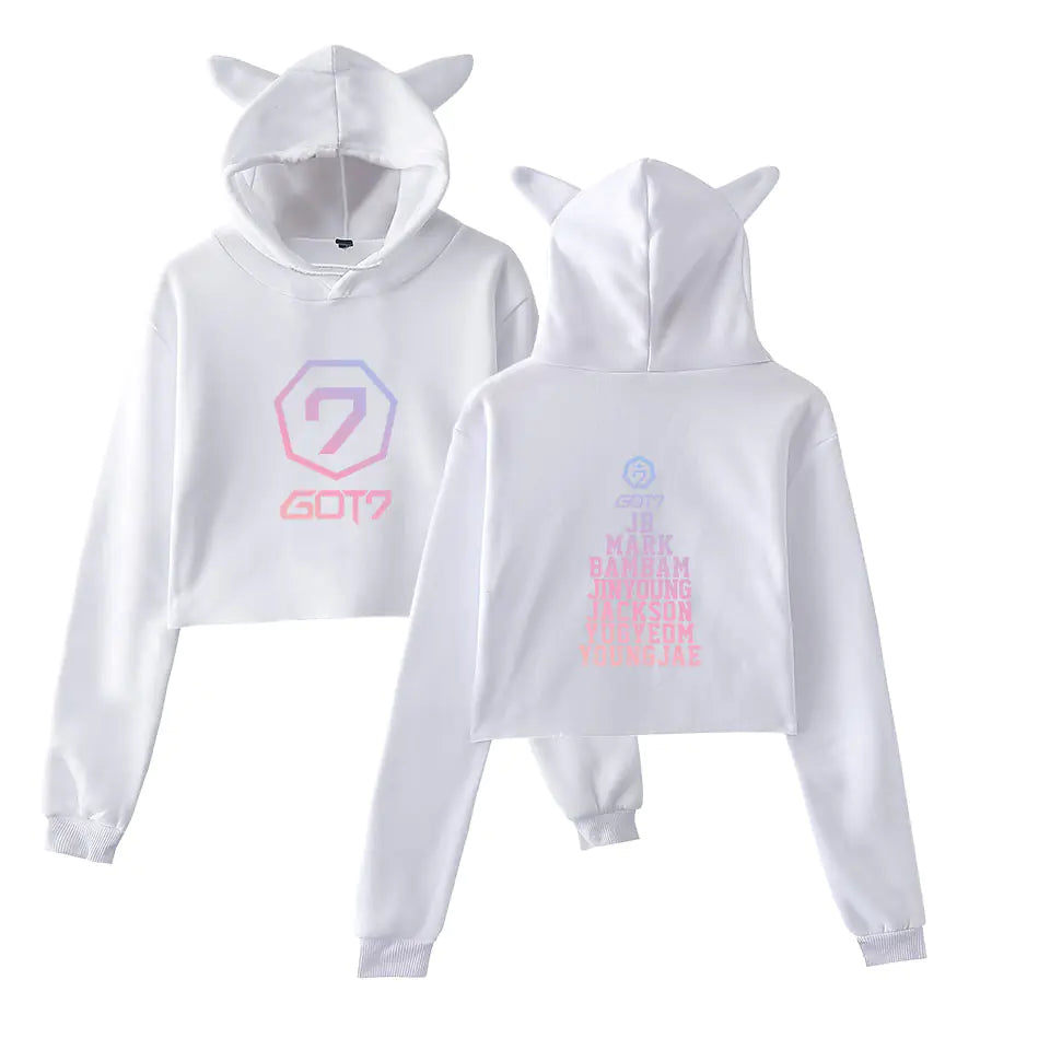 GOT7 Hoodie with Cat Print - Unisex Kpop Style