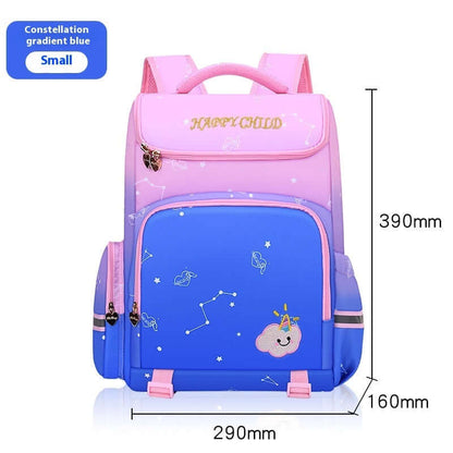 Kids' Starry Sky Backpack – Spine Protection & Waterproof School Bag in constellation gradient blue color