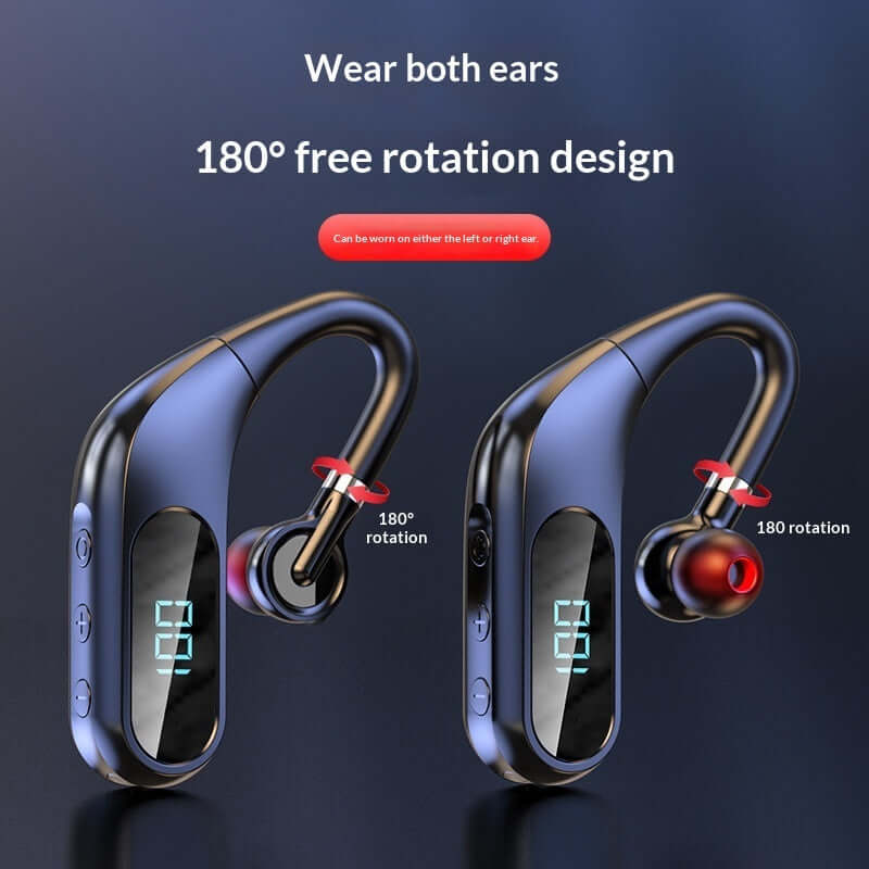 Bluetooth Earbuds With Digital Display Over-ear Design Noise Cancellation And Wireless In-ear For Sports