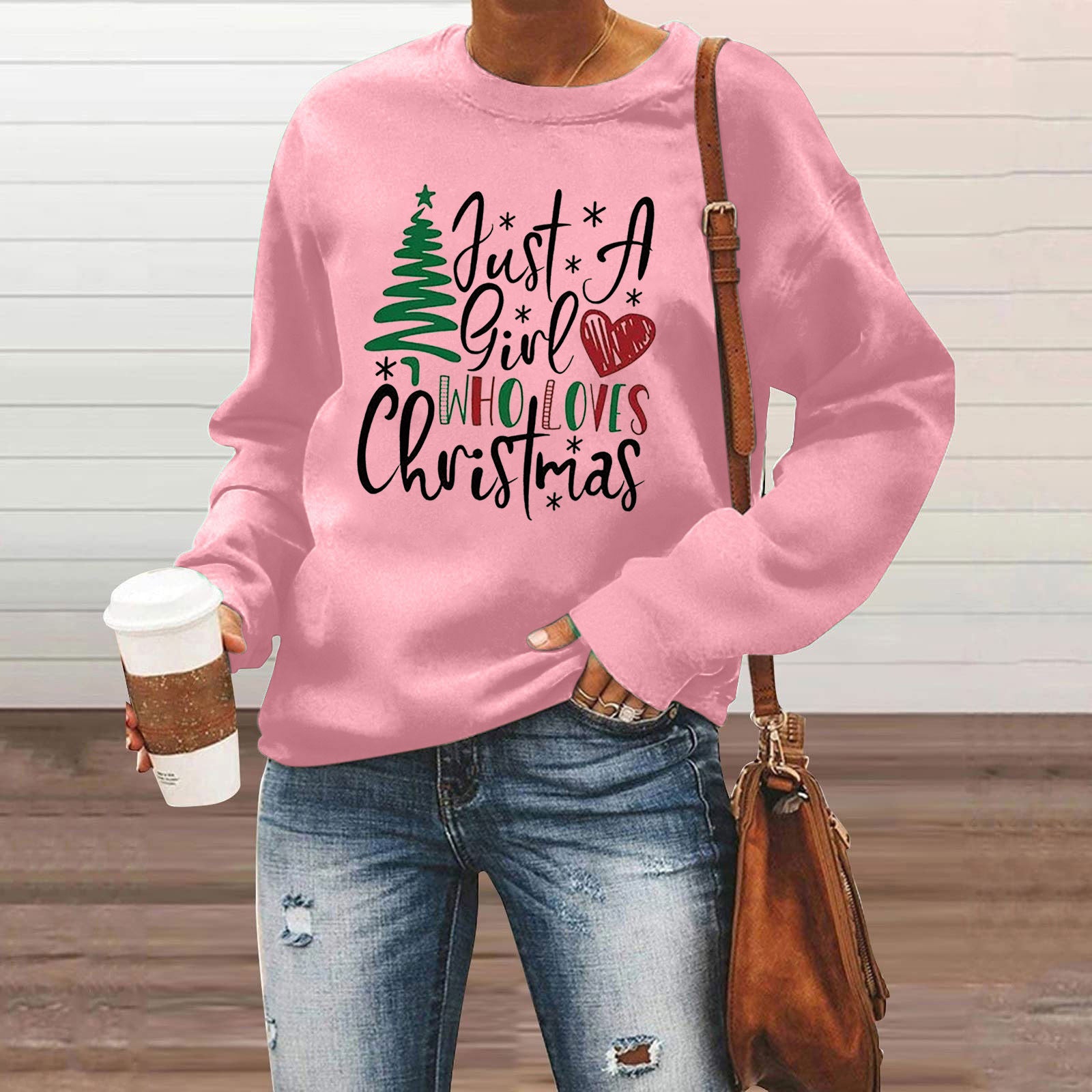 Christmas Men's And Women's Casual Long Sleeve Crew Neck Sweater Hoodie Top