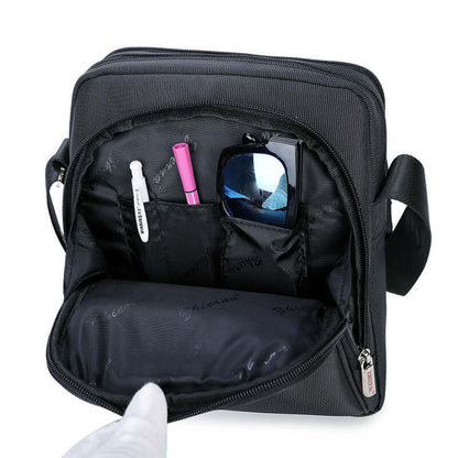 Men's Bags, Oxford Cloth Bags, Handbags, Fashion Shoulder Bags, Messenger Bags, Business Bags interior view with pockets and sunglasses