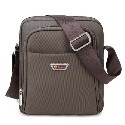 Men's Bags, Oxford Cloth Bags, Handbags, Fashion Shoulder Bags, Messenger Bags, Business Bags in brown with adjustable strap.