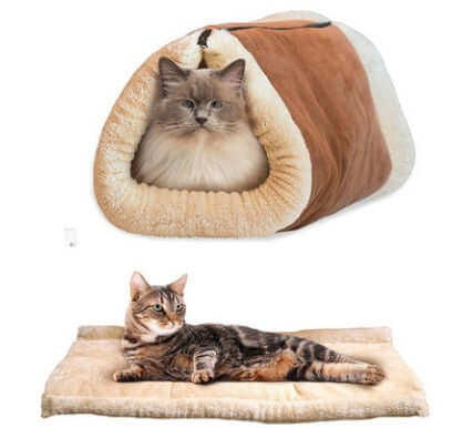 Suede Cat Tunnel Sleeping Bag Nest With Crinkle Sound