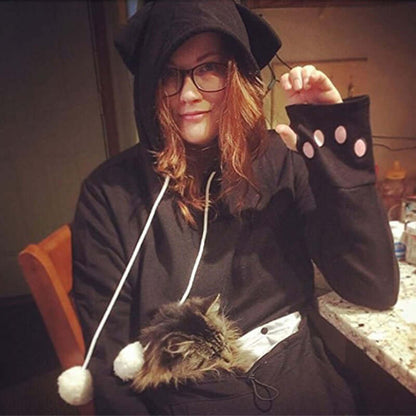 Unisex Cat Print Hoodie Sweatshirt For Cat Lovers