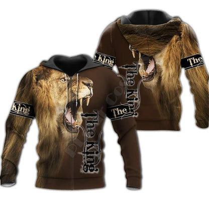 ELON - Stylische Hoodies - ANIMAL Edition featuring a lion graphic, perfect for leisure and all seasons.