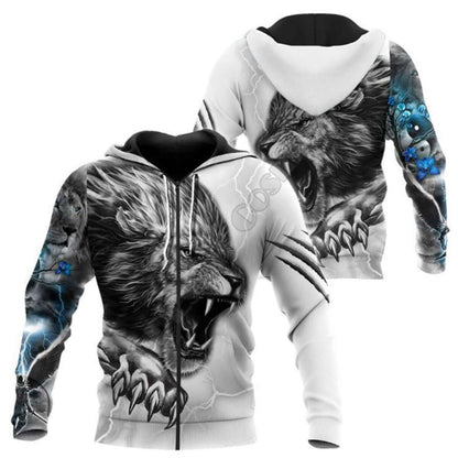 ELON - Stylische Hoodies - ANIMAL Edition, featuring a fierce lion design and a stylish hooded look.