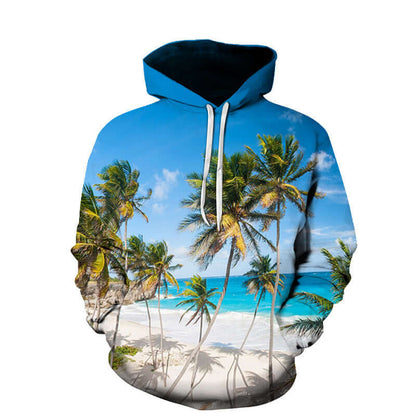 Maple Leaf Beach Hoodie Sweatshirt For Couples